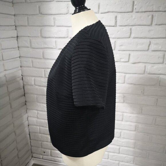 2 / $30.00 - Patra Ladies Size 12 Fully Lined Black Short Sleeve Open Blazer - Picture 4 of 7